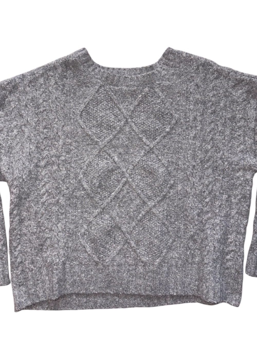 Lucky Brand Gray Cable Crewneck Sweater - Picture 2 of 7